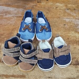 Lot Of 3 Stylish Blue and Brown Kids Shoes